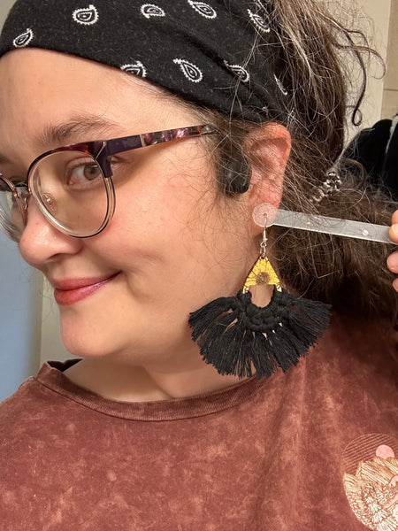 Macrame Sunflower Earrings