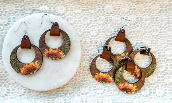 Boho Sunflower Hoops