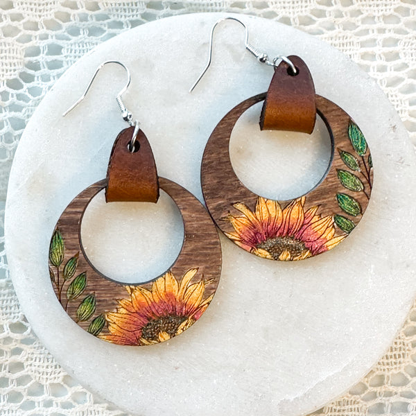 Boho Sunflower Hoops