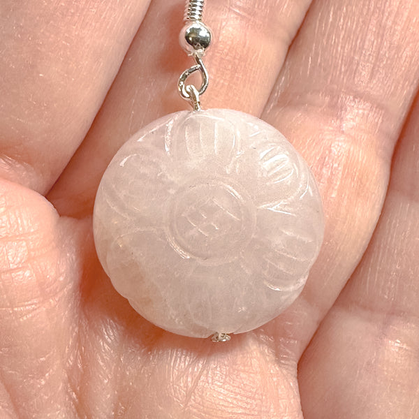 Rose Quartz Daisy Earrings