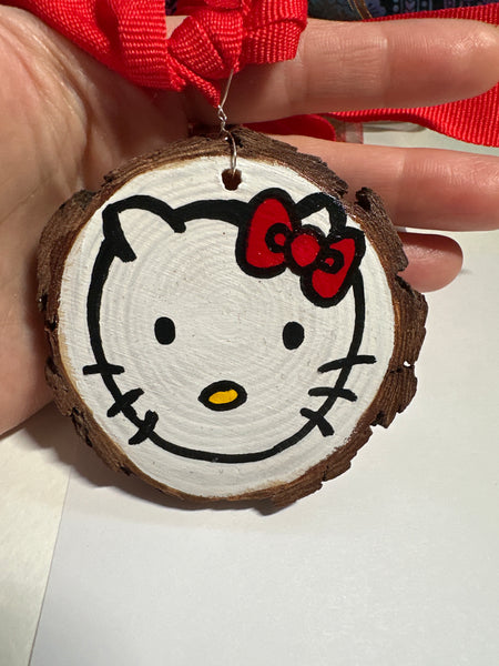 Painted Wood Slice Ornaments