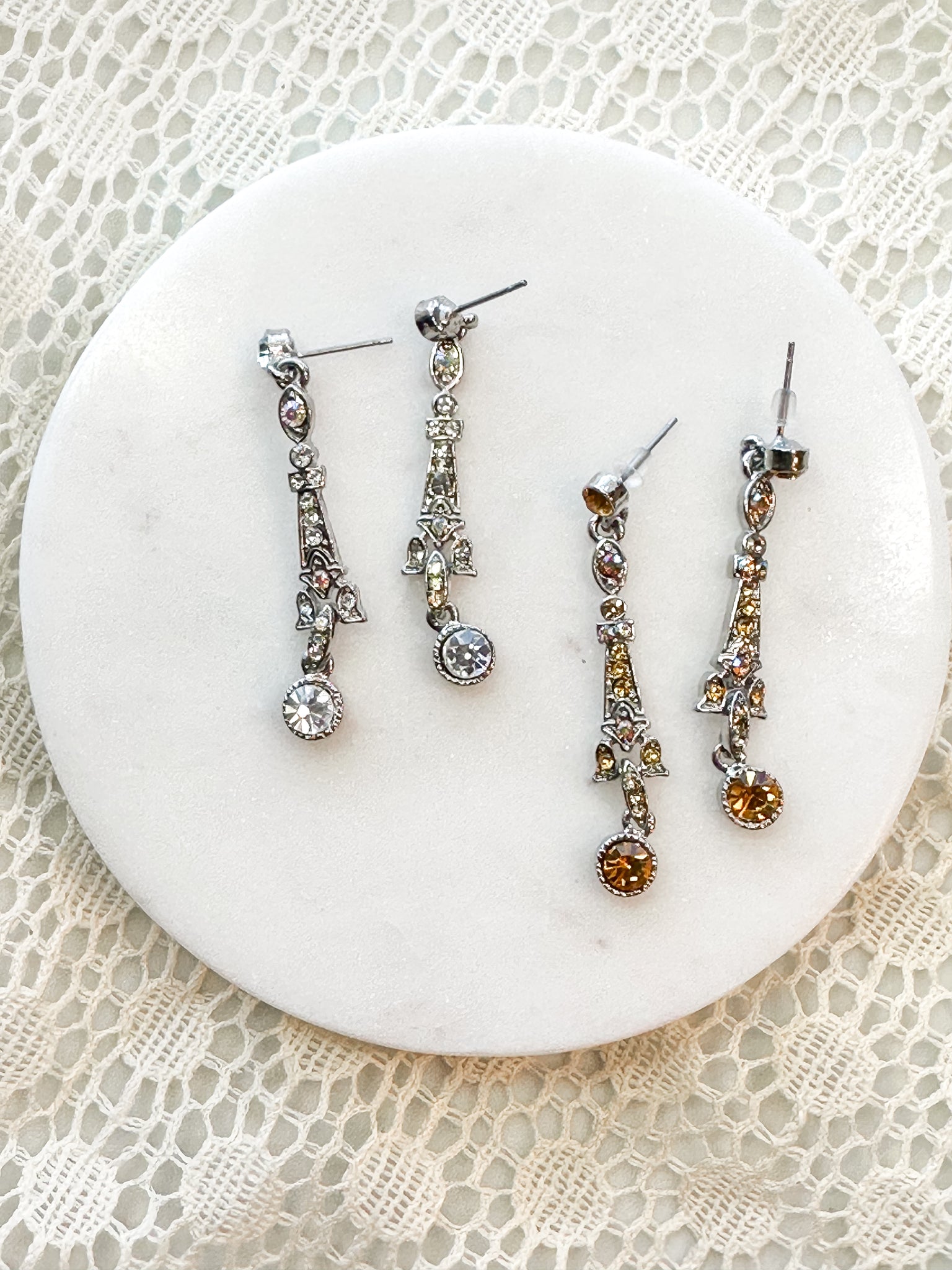 Rhinestone Earring Lot (2 pairs)