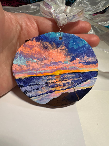 Painted Wood Slice Ornaments