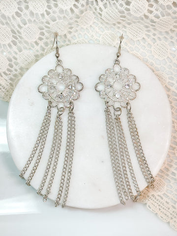 Lace Rhinestone Earrings