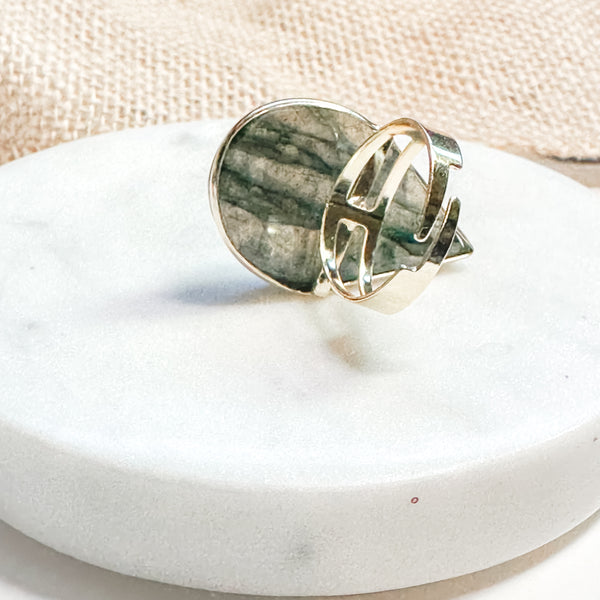 Labradorite Adjustable Fashion Ring