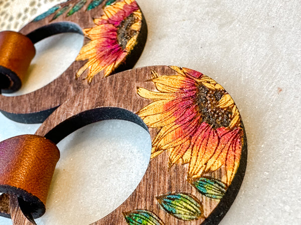 Boho Sunflower Hoops