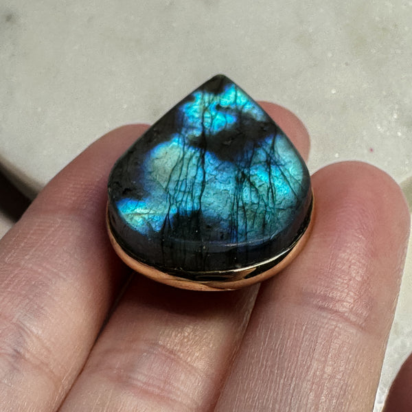 Labradorite Adjustable Fashion Ring