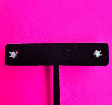 Sterling Silver CZ Star Earrings
