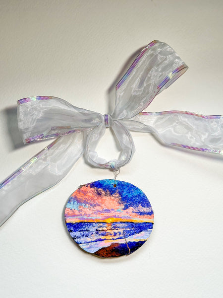 Painted Wood Slice Ornaments