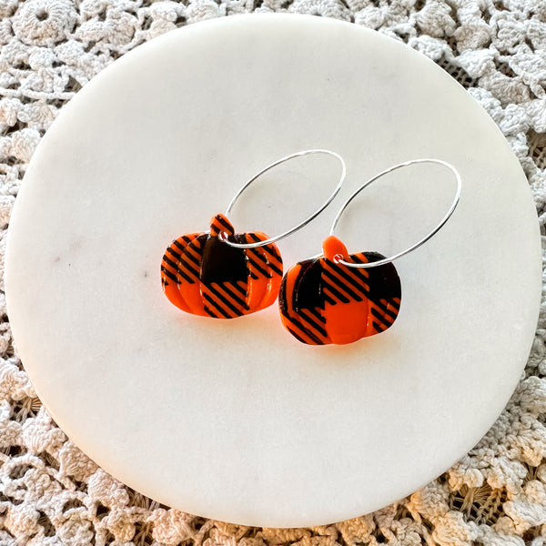 Pumpkin Dangles and Hoops: Click Drop Down For Different Styles