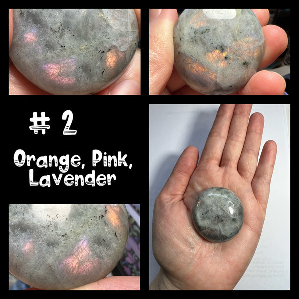 Sunset/Fire Labradorite Palms: Click Drop Down For Different Styles