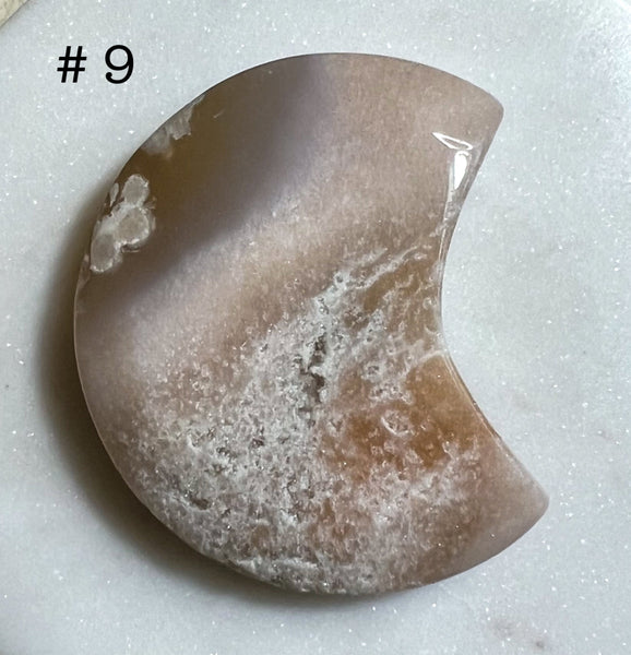 Flower Blossom Agate Moon Palm Stones (Batch 2)