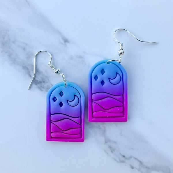 Neon Ombré Mini Landscape Earrings