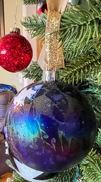 Silent Night: Set of 12 Alcohol Ink Aura Ornaments