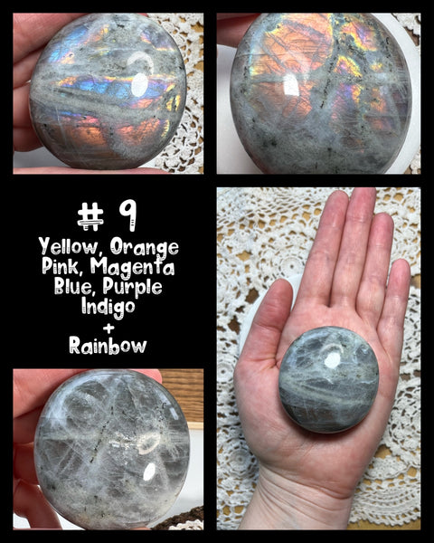 Sunset/Fire Labradorite Palms: Click Drop Down For Different Styles