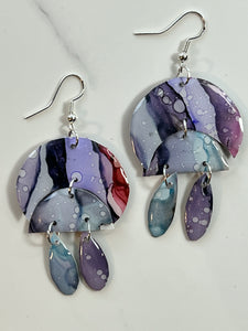Sunset & Twilight: Moonbow Drops & Moon Phase Earrings (Silver)