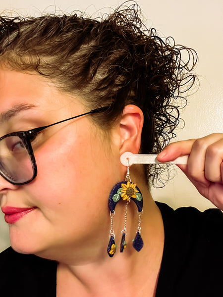 Saved By Grace Sunflower Rain Drop Earrings