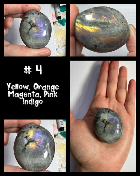 Sunset/Fire Labradorite Palms: Click Drop Down For Different Styles