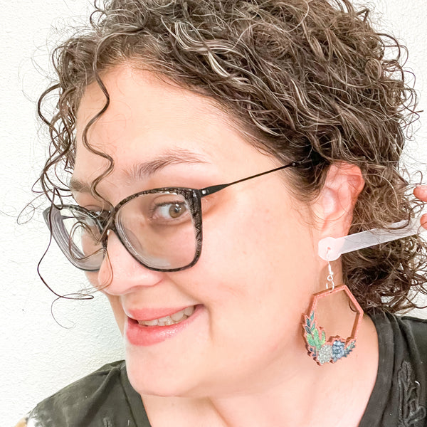 Hexagonal Cacti & Succulent Earrings