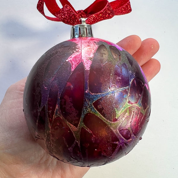 Rainbow: Set of 12 Alcohol Ink Aura Ornaments