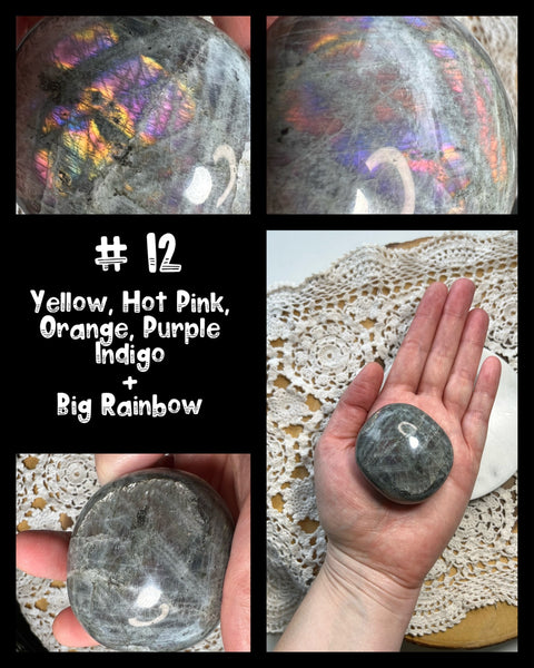 Sunset/Fire Labradorite Palms: Click Drop Down For Different Styles
