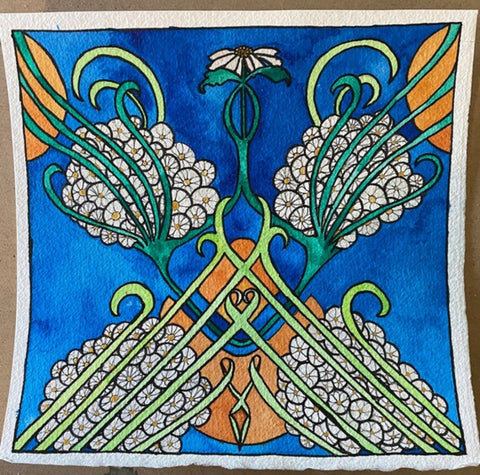 Art Nouveau Crazy Daisies