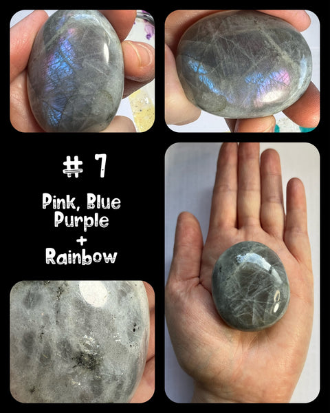 Sunset/Fire Labradorite Palms: Click Drop Down For Different Styles