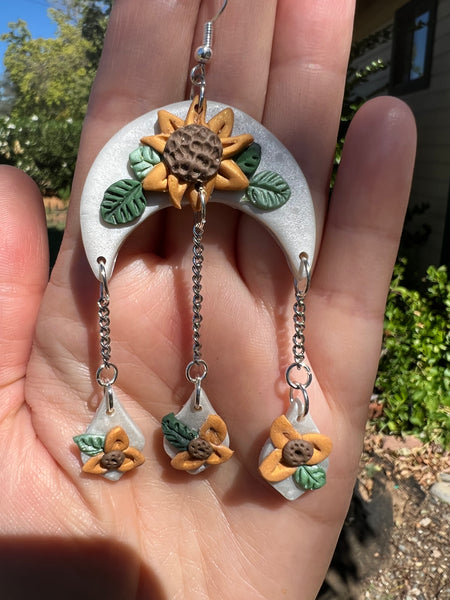Saved By Grace Sunflower Rain Drop Earrings