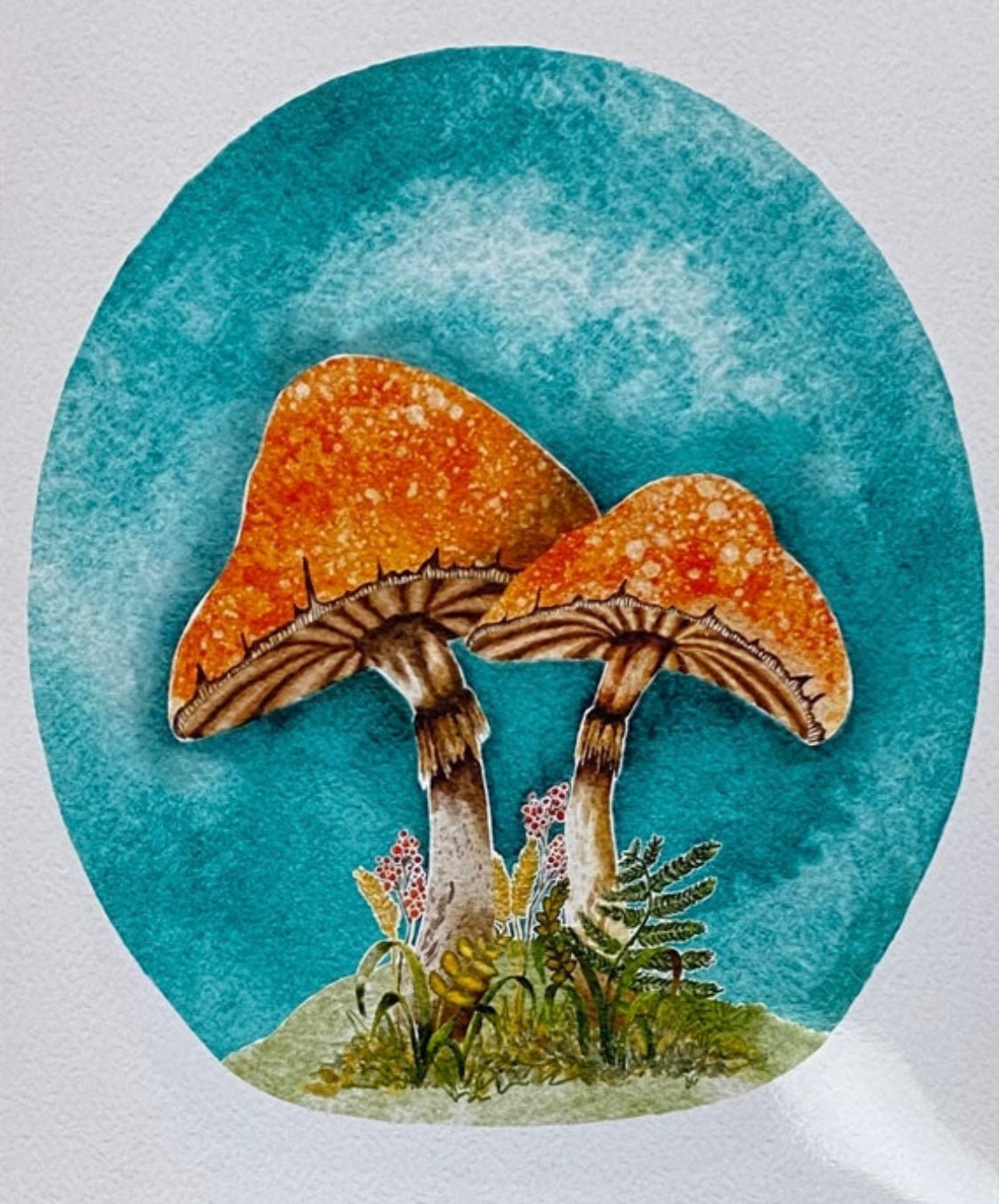 Happy Little Orange Mushrooms Art Print
