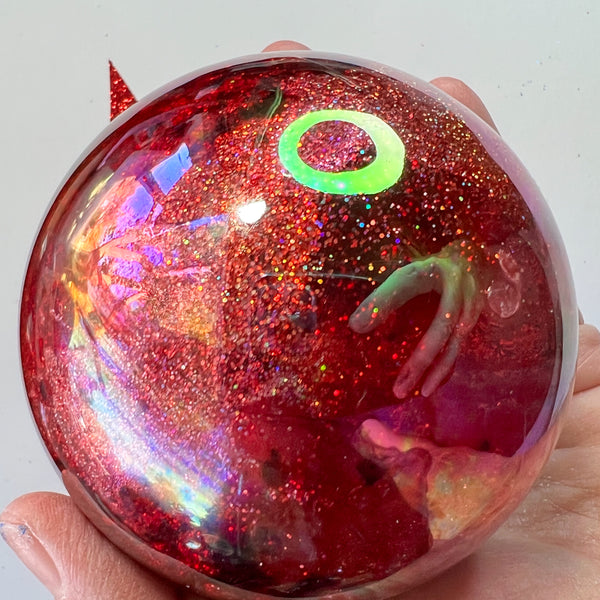 Classic Christmas: Red & Green Alcohol Ink Aura Ornaments