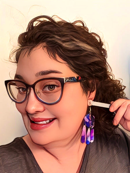 Twilight: Alcohol Ink Earrings (Silver)