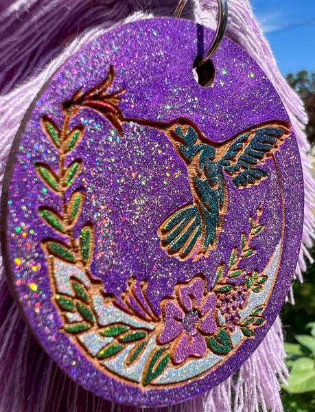 Hummingbird Macramé Feather Keychains