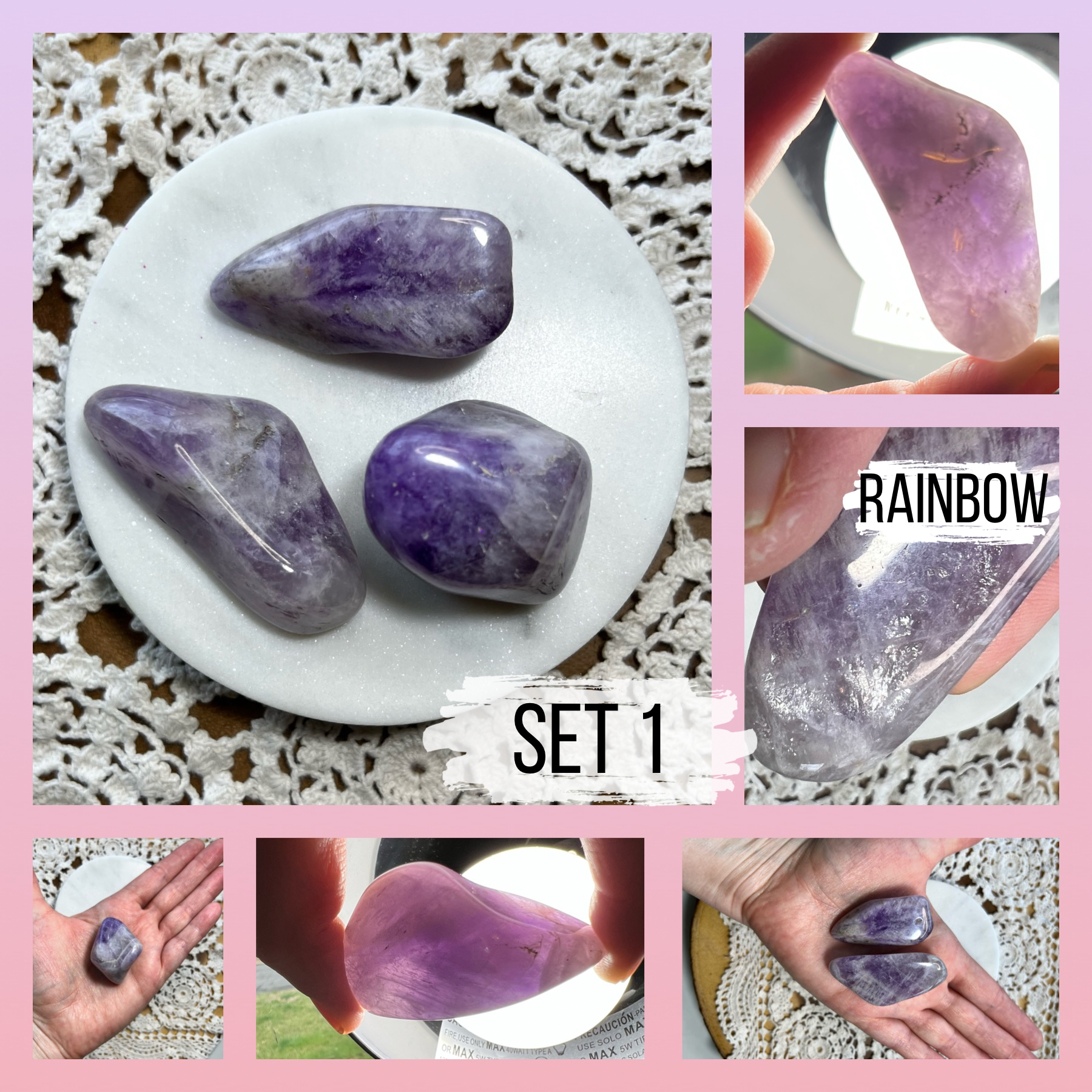 Madagascar Dream Amethyst Polished Tumbles Set