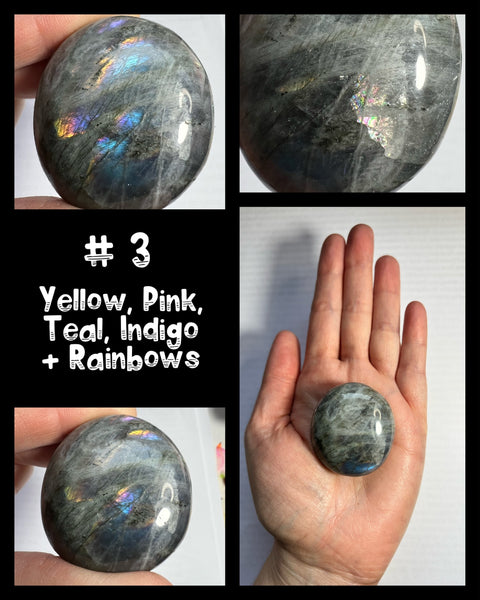 Sunset/Fire Labradorite Palms: Click Drop Down For Different Styles