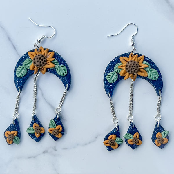 Saved By Grace Sunflower Rain Drop Earrings
