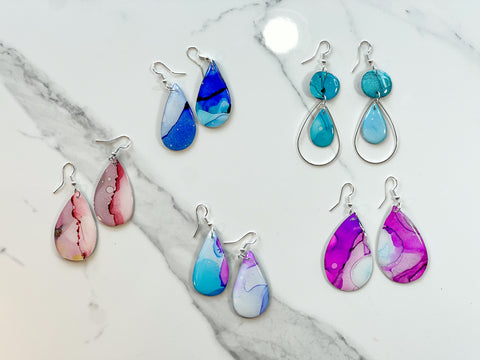 Sunset & Twilight Collection: Alcohol Ink Earrings