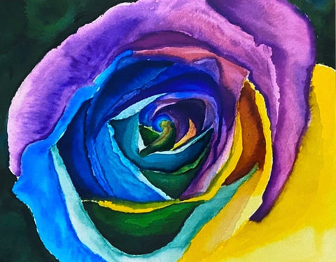 Rainbow Rose Art Print
