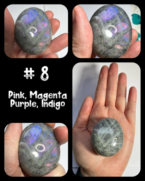 Sunset/Fire Labradorite Palms: Click Drop Down For Different Styles