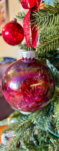 Classic Christmas: Red & Green Alcohol Ink Aura Ornaments