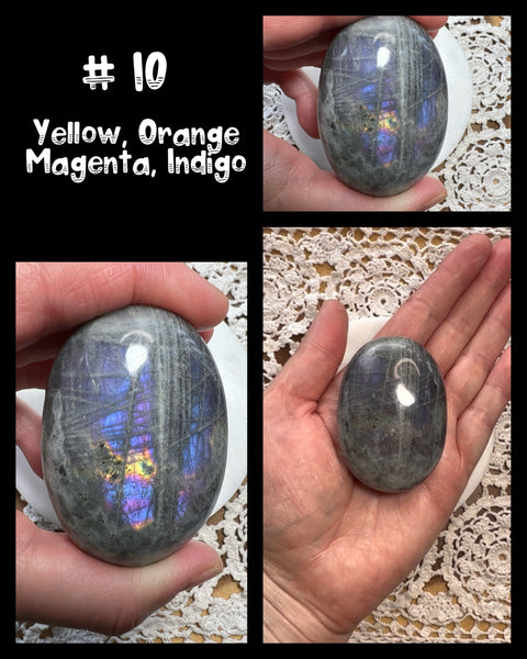 Sunset/Fire Labradorite Palms: Click Drop Down For Different Styles