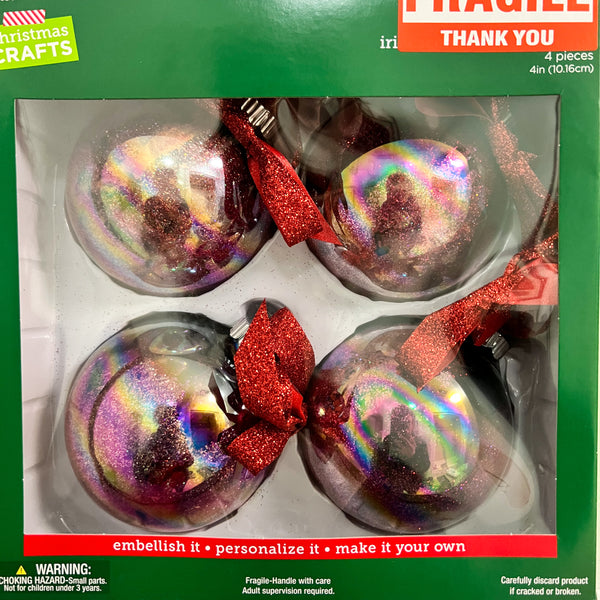 Crimson Berry: Large Glass Alcohol Ink Ornaments