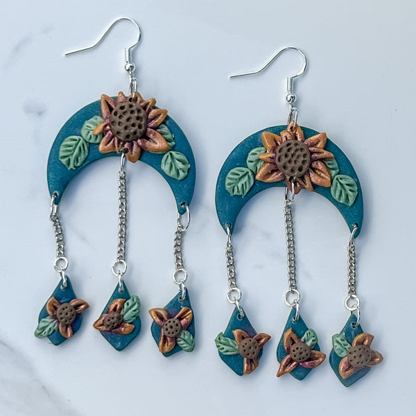 Saved By Grace Sunflower Rain Drop Earrings