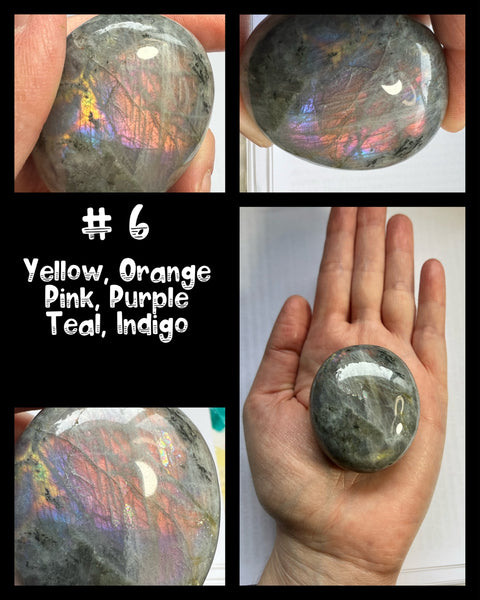 Sunset/Fire Labradorite Palms: Click Drop Down For Different Styles