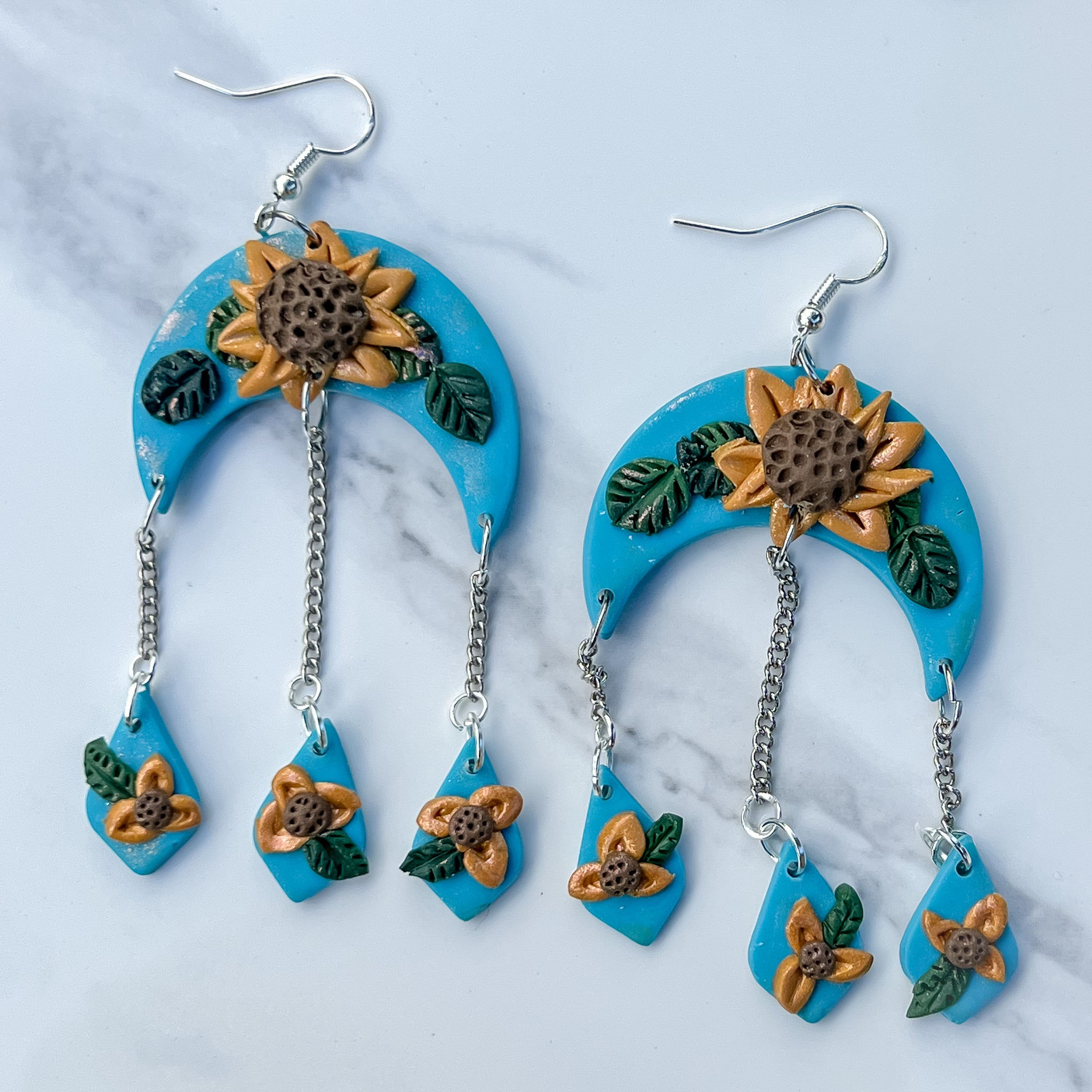 Saved By Grace Sunflower Rain Drop Earrings