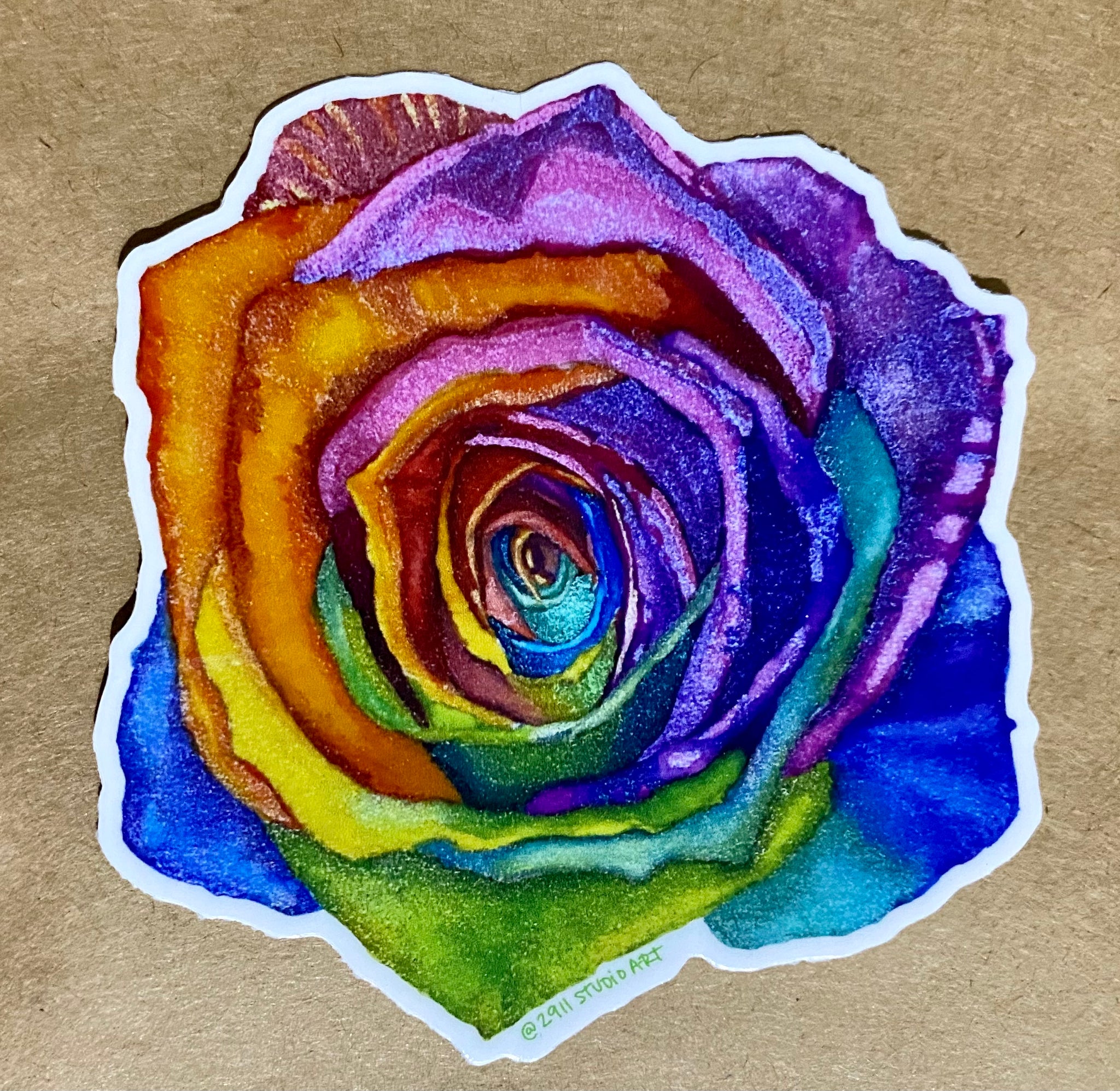 Rainbow Rose Sticker