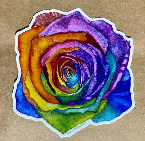 Rainbow Rose Sticker